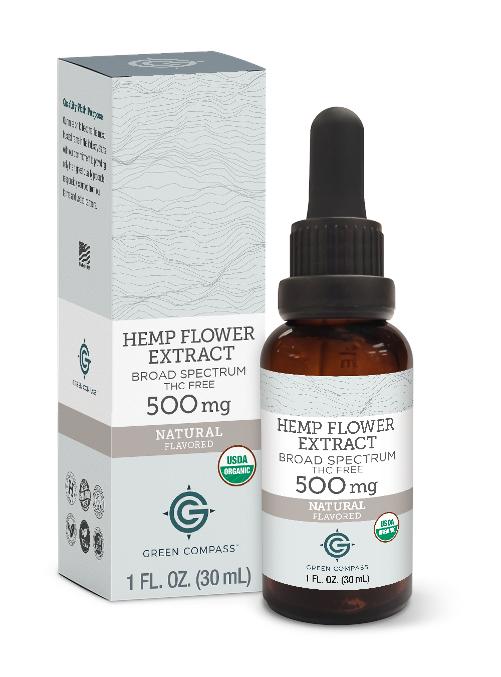 500mg Organic Broad Spectrum Hemp Flower Extract - Natural - Green ...